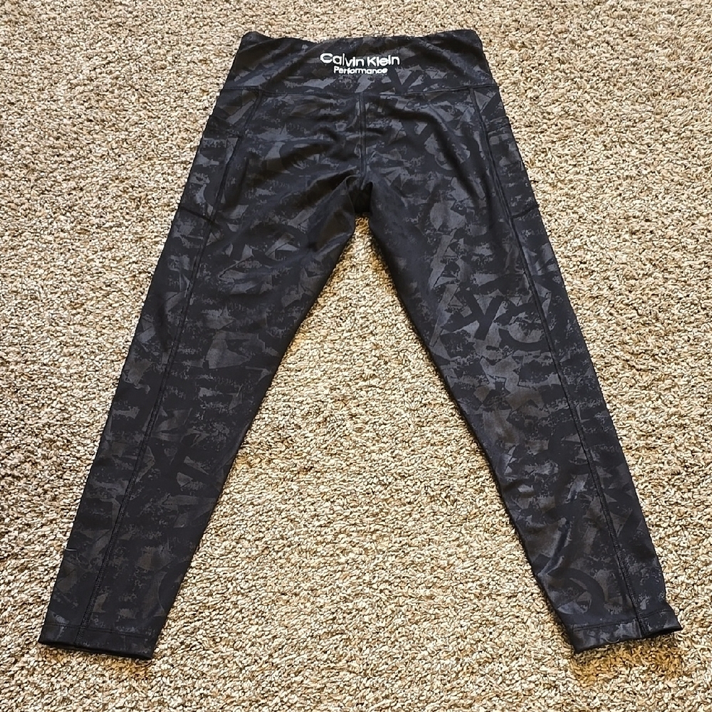 Calvin Klein Black Patterned Leggings - Picture 3 of 5
